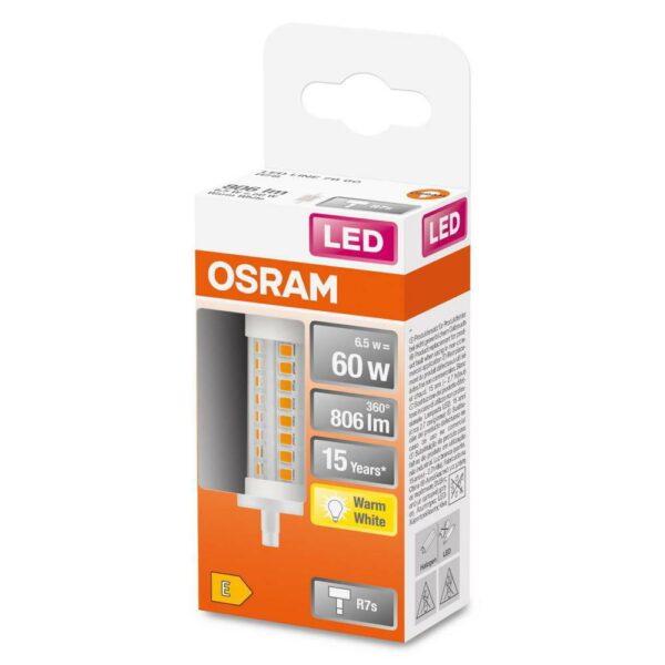 Bec LED Osram LINE, R7s, 6.5W (60W), 806 lm, lumina