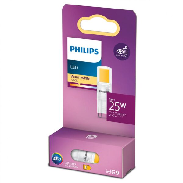 Bec LED Philips, EyeComfort, G9, 2W (25W), 220 lm, lumina