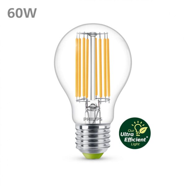 Bec LED Philips Classic A60, Ultra Efficient Light, E27, 4W