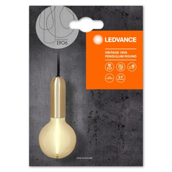 Pendul Ledvance Vintage 1906 Round Auriu, E27, max. 15W LED,