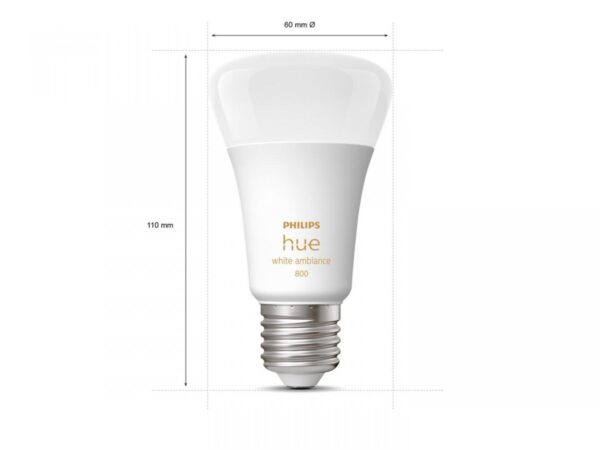 4 Becuri LED inteligente Philips Hue A60, Bluetooth, E27, 6W - Image 3