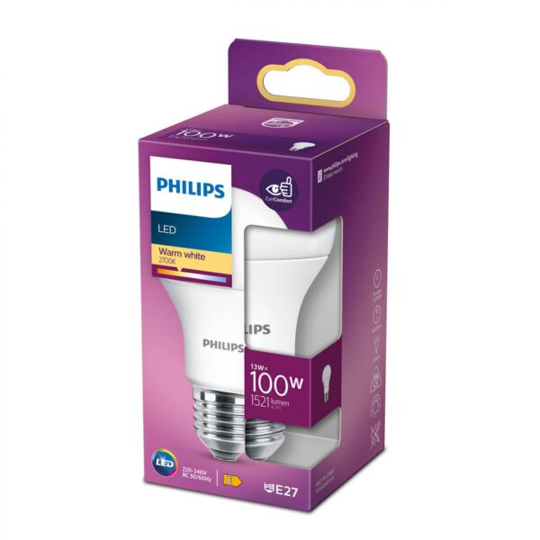 Bec LED Philips A60, EyeComfort, E27, 13W (100W), 1521 lm,