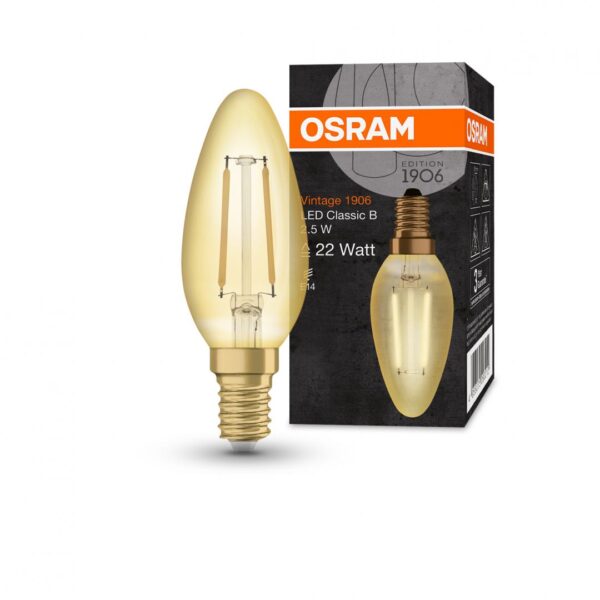 Bec LED Osram Vintage 1906 CLAS B, E14, 1.5W (12W),