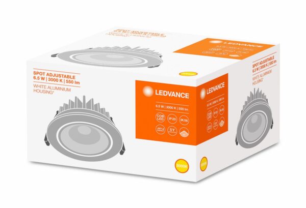 Spot LED incastrat Ledvance SPOT ADJUST, 6.5W, 550 lm, lumina