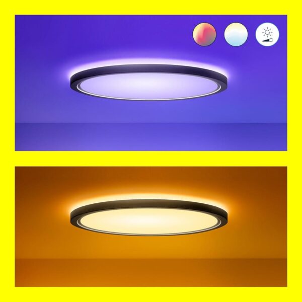 Plafoniera LED RGB WiZ SuperSlim, Wi-Fi, control vocal, 22W, 2600 - Image 3