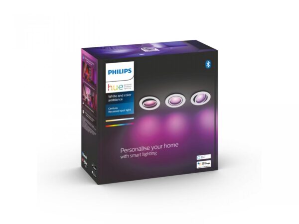 3 Spoturi LED RGB incastrate Philips Hue Centura, Bluetooth, GU10, - Image 4
