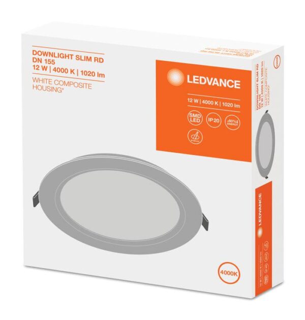 Spot LED incastrat Ledvance DL SLIM, 12W, 1020 lm, lumina