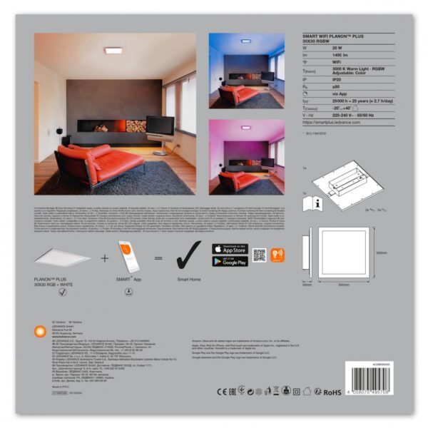 Panou LED RGB inteligent Ledvance SMART+ Wifi PLANON 300, 20W, - Image 3