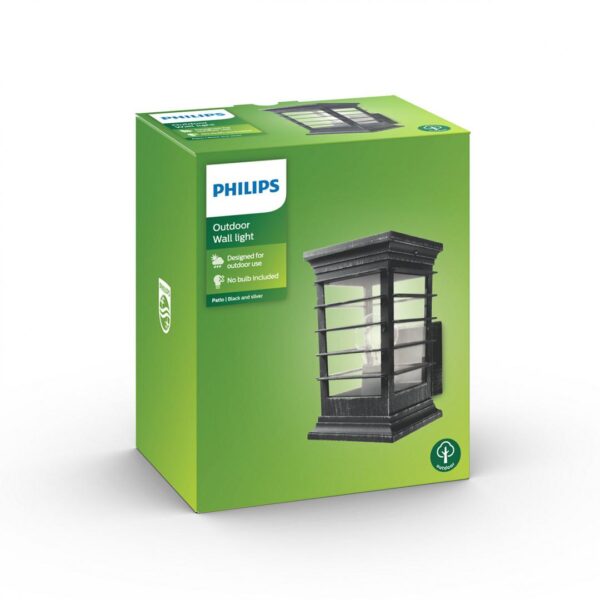 Aplica tip felinar pentru exterior Philips Patio, 1xE27, max 60W,