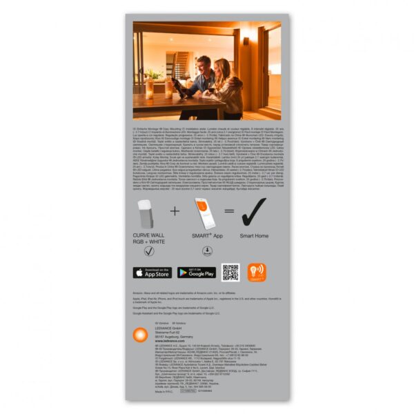 Aplica LED RGB pentru exterior Ledvance SMART+ Wifi Curve Wall,