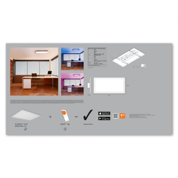Panou LED RGB inteligent Ledvance SMART+ Wifi PLANON 600, 28W, - Image 3
