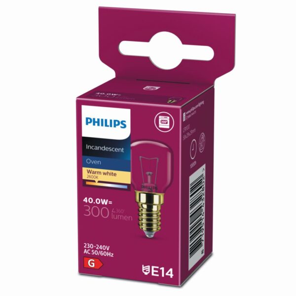 Bec incandescent pentru cuptor Philips T29 , E14, 40W, 300