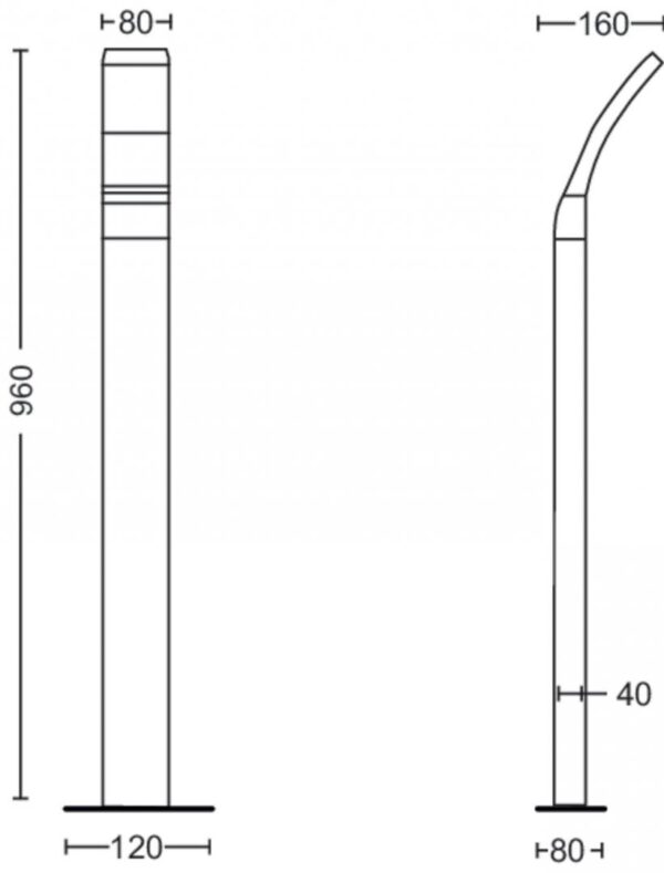 Stalp LED pentru iluminat exterior Philips Splay, 12W, 1100 lm, - Image 3