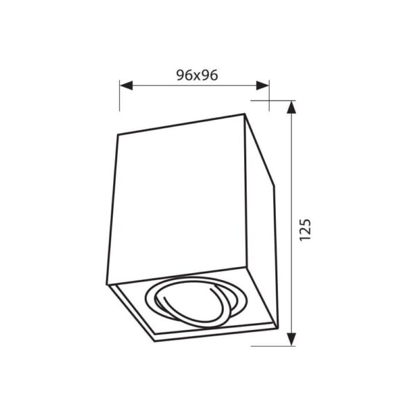 Spot Vivalux SQUARE BRAGA, GU10, max. 35W, IP20, 96x96x125mm, Alb, - Image 3