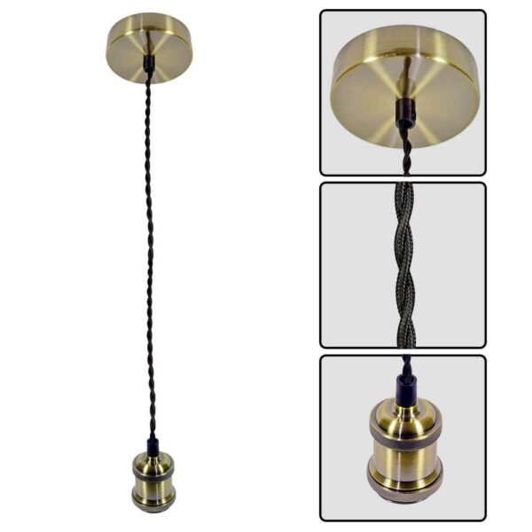 Pendul Vivalux RETRO Antique Brass, E27, max. 60W, textil/Metal, IP20,