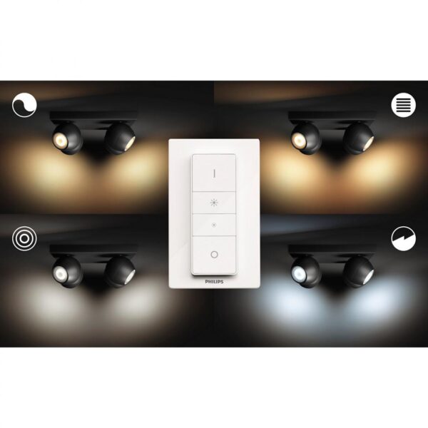 Spot LED Cvadruplu Philips Hue Buckram, Bluetooth, 4xGU10, 4x5W, 1400 - Image 3