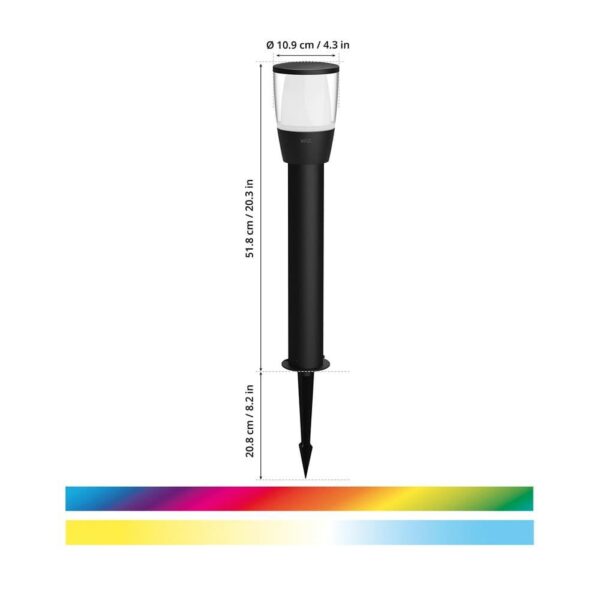 Stalp LED RGB pentru iluminat exterior WiZ Connected Elpas Bollard,