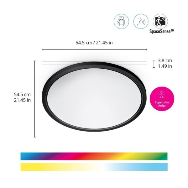 Plafoniera LED RGB WiZ SuperSlim, Wi-Fi, control vocal, 32W, 3750