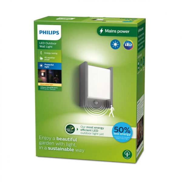 Aplica LED pentru exterior cu senzor de miscare Philips ARBOUR,