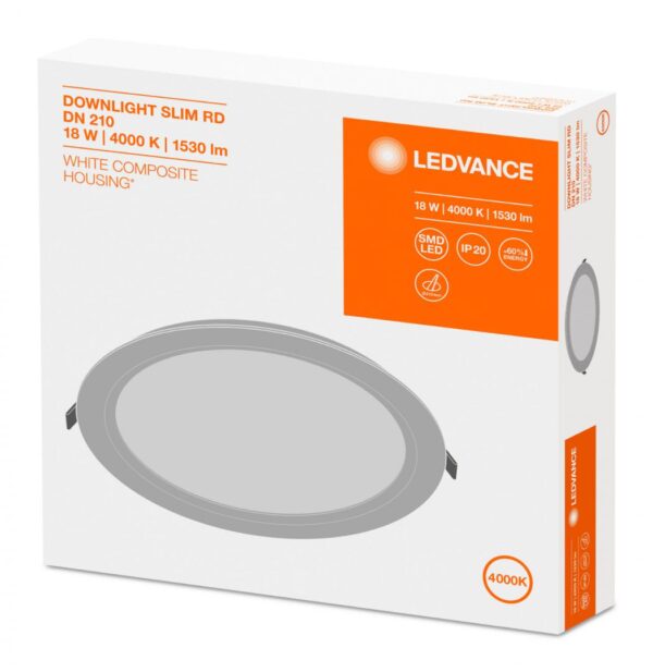Spot LED incastrat Ledvance DOWNLIGHT SLIM ALU, 18W, 1530 lm, - Image 3