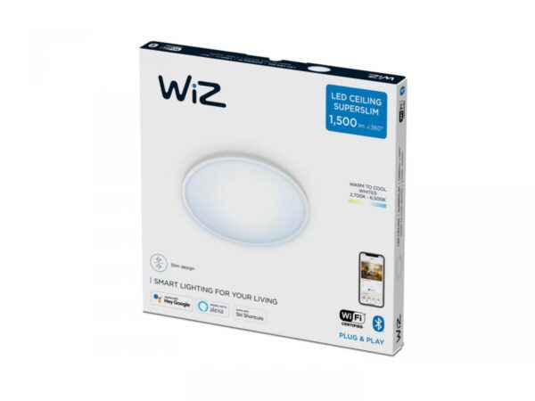Plafoniera LED WiZ SuperSlim, Wi-Fi, Bluetooth, 16W, 1500 lm, lumina - Image 3