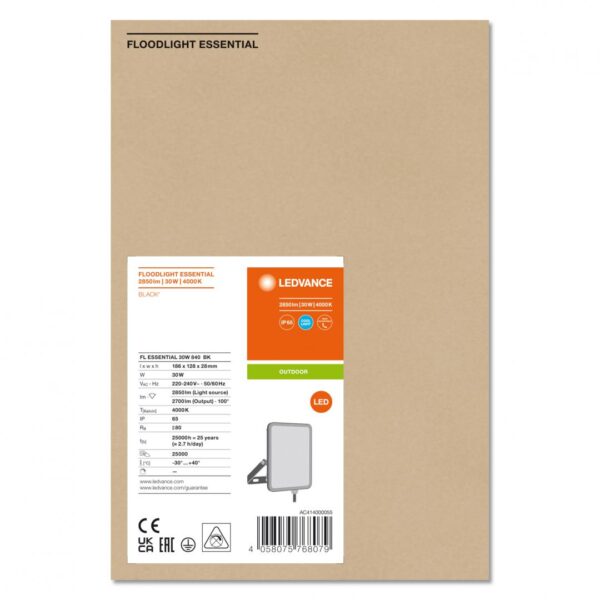 Proiector LED Ledvance FLOODLIGHT ESSENTIAL, 30W, 220-240V, 2700 lm, lumina - Image 3