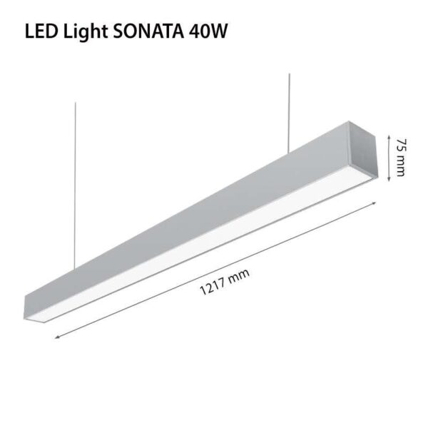 Lampa LED liniara 2R Sonata, 40W, 4300 lm, lumina neutra