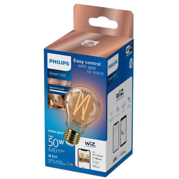 Bec LED inteligent vintage (decorativ) Philips Filament Bulb Amber A60, - Image 3