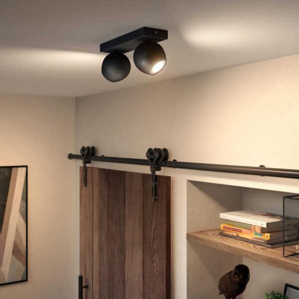 Spot LED Dublu Philips Hue Buckram, Bluetooth, 2xGU10, 2x5W, 700 - Image 5