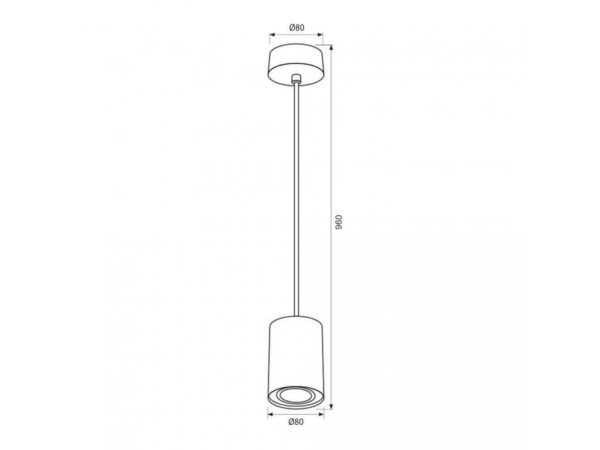 Pendul Vivalux BK FARGO, GU10, Ø80mm, cablu 1m, Negru, bec