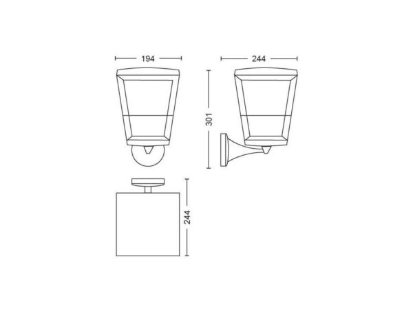 Aplica tip felinar LED RGB pentru exterior Philips Hue Econic - Image 3