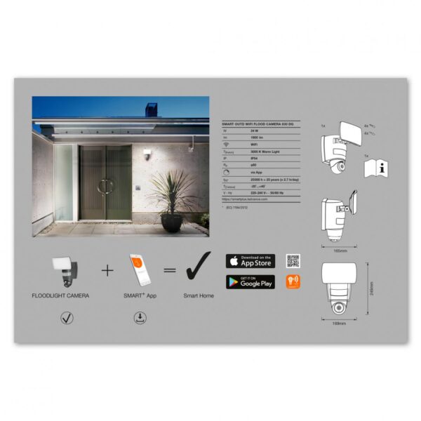Proiector LED inteligent cu camera si senzor de miscare si - Image 4