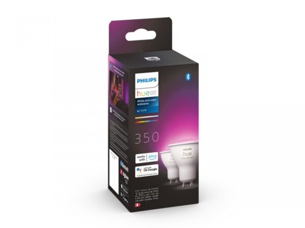 2 Becuri LED RGB inteligente Philips Hue Spot, Bluetooth, GU10, - Image 3
