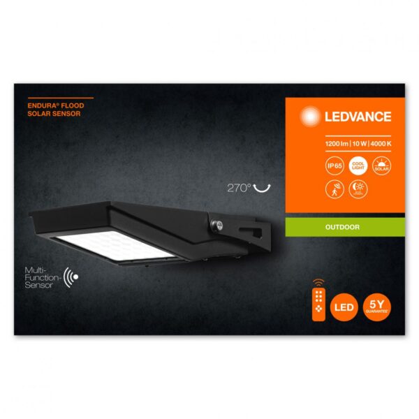 Proiector LED solar cu telecomanda, senzor de miscare si lumina - Image 3