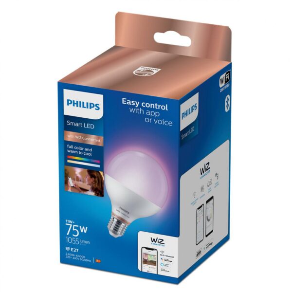 Bec LED RGB inteligent Philips Glob G95, Wi-Fi, Bluetooth, - Image 3