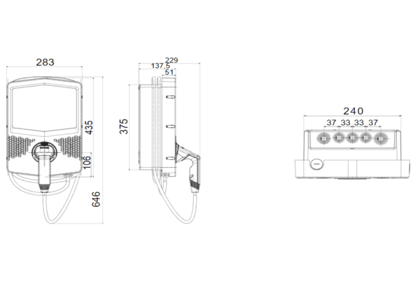 I-CON Premium Wall Box - Wall-Mounting Charging Station, 22kW, 400V, - Image 3
