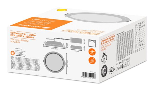 Spot LED incastrat Ledvance DOWNLIGHT ALU, 25W, 2250 lm, lumina
