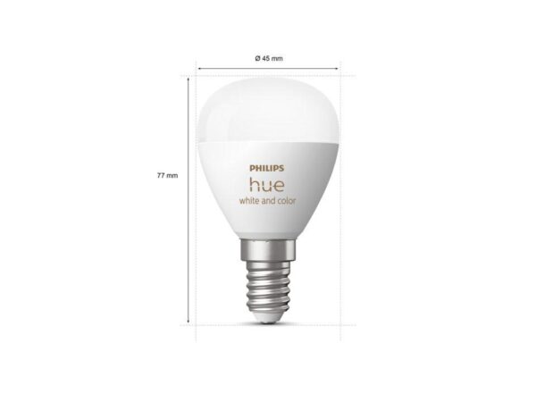 2 Becuri LED RGB inteligente Philips Hue P45, Bluetooth, E14, - Image 3