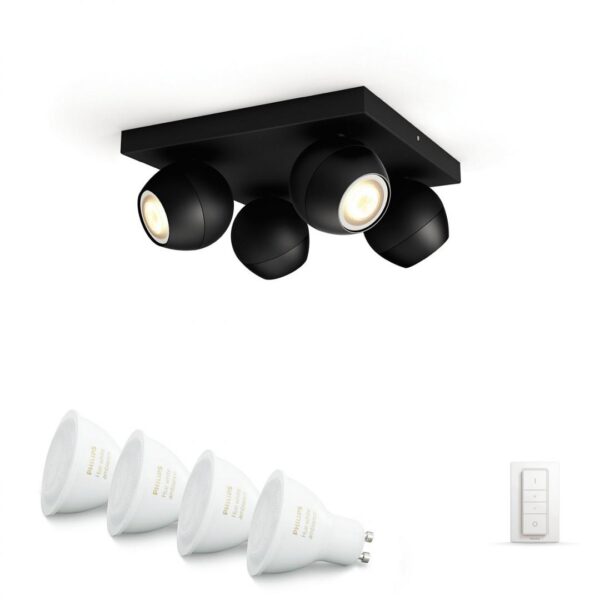 Spot LED Cvadruplu Philips Hue Buckram, Bluetooth, 4xGU10, 4x5W, 1400 - Image 5