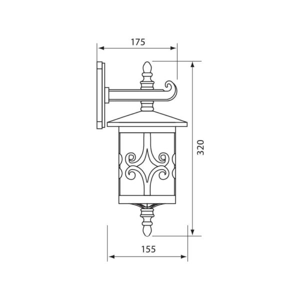 Aplica tip felinar Vivalux JARDIN DOWN, E27, max. 1x60W, IP44, - Image 3