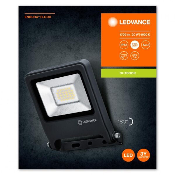 Proiector LED Ledvance ENDURA FLOOD, 20W, 220-240V, 1700 lm, lumina