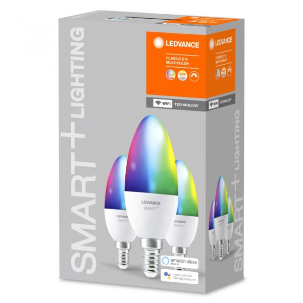 3 Becuri LED RGB inteligent Ledvance SMART+ WiFi Candle Multicolour - Image 3