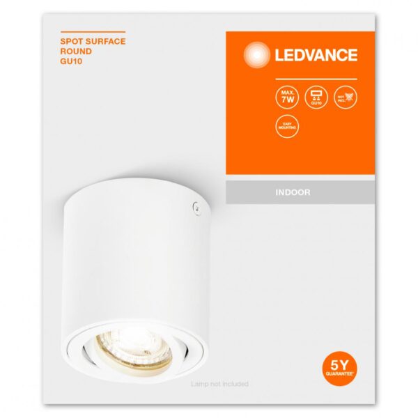 Spot Ledvance Surface Round, 1xGU10, max. 7W, IP20, 8x9.5cm, montaj