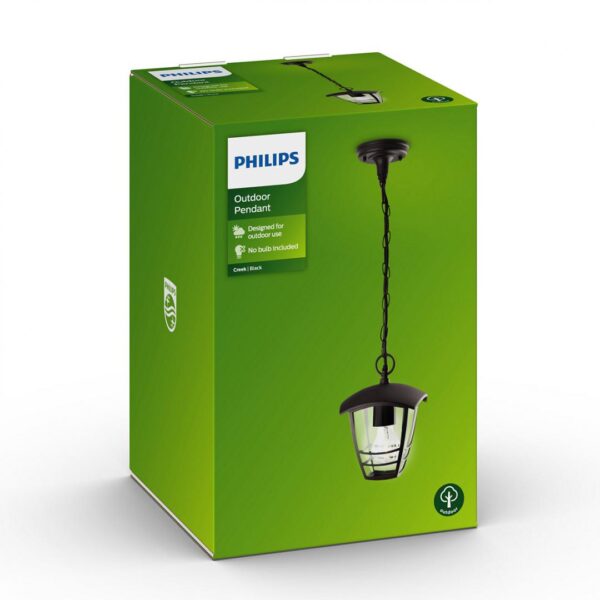 Pendul tip felinar pentru iluminat exterior Philips Creek, 1xE27, max - Image 3