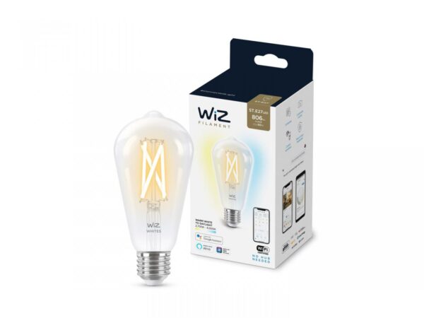 Bec LED inteligent vintage (decorativ) WiZ Connected Filament ClearST64, Wi-Fi, - Image 4