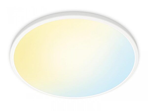 Plafoniera LED WiZ SuperSlim, Wi-Fi, control vocal, 22W, 2450 lm,