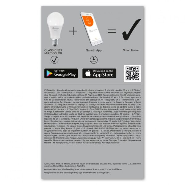 Bec LED RGB inteligent Ledvance SMART+ WiFi Classic Multicolour A, - Image 5