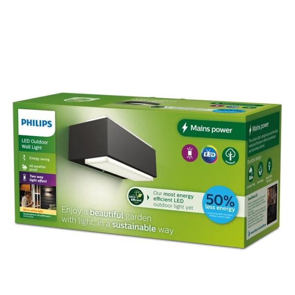 Aplica LED pentru exterior Philips STRATOSPHERE UP&DOWN, 3.8W, 800 lm,