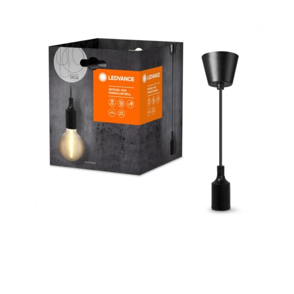 Pendul Ledvance Vintage 1906 Bell Negru, E27, max. 15W LED, - Image 3
