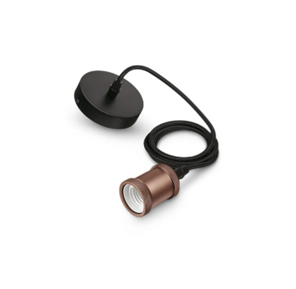 Pendul Philips Vintage Rose Gold, E27, max. 40W, textil/Metal, IP20,